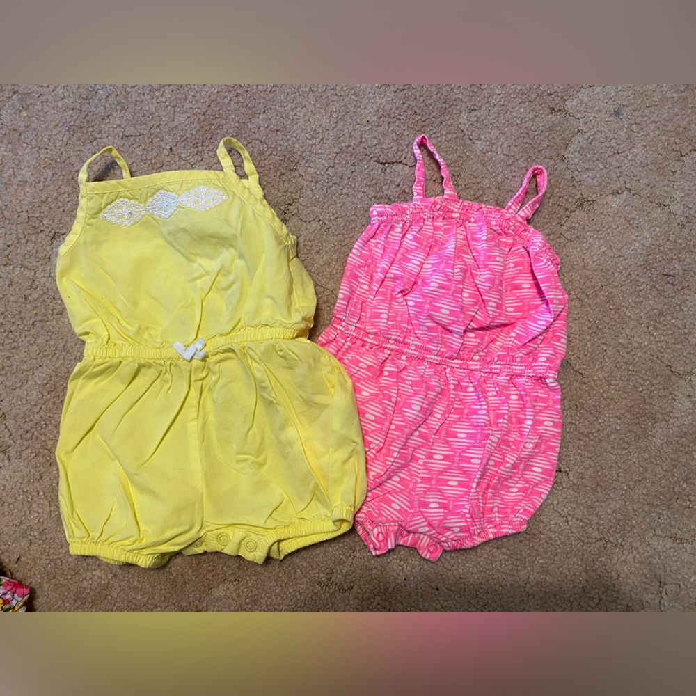 Carter's Yellow and Pink Romper Set